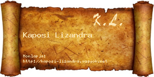 Kaposi Lizandra névjegykártya